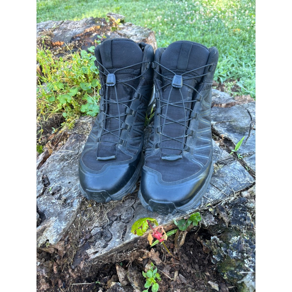 Salomon XA Forces Mid Black Tactical Boots Mens 12 394724 Hiking Combat Shoes